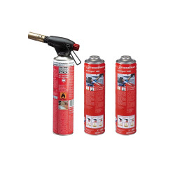 Set soplete ROFIRE PIEZO 7/16"EU + 3 botellas Multigas 300
