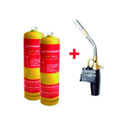 Set soplete SUPER-FIRE 2 US 1" + 2 botellas GAS MAPP