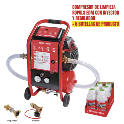 Compresor de limpieza por barrido ROPULS eDM + inyector + reductor 2bar+ 6 botes limpieza de suelos radiantes