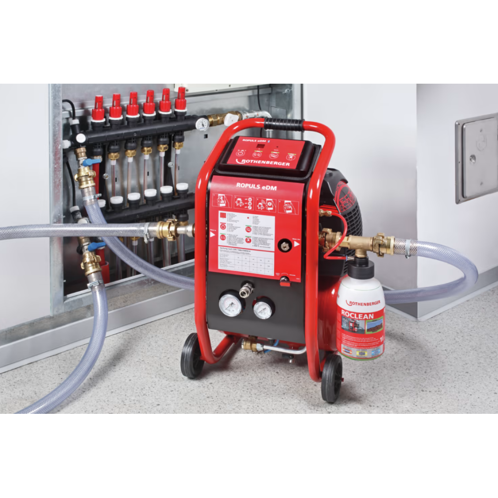 Compresor de limpieza por barrido ROPULS eDM + inyector + reductor 2bar+ 6 botes limpieza de suelos radiantes
