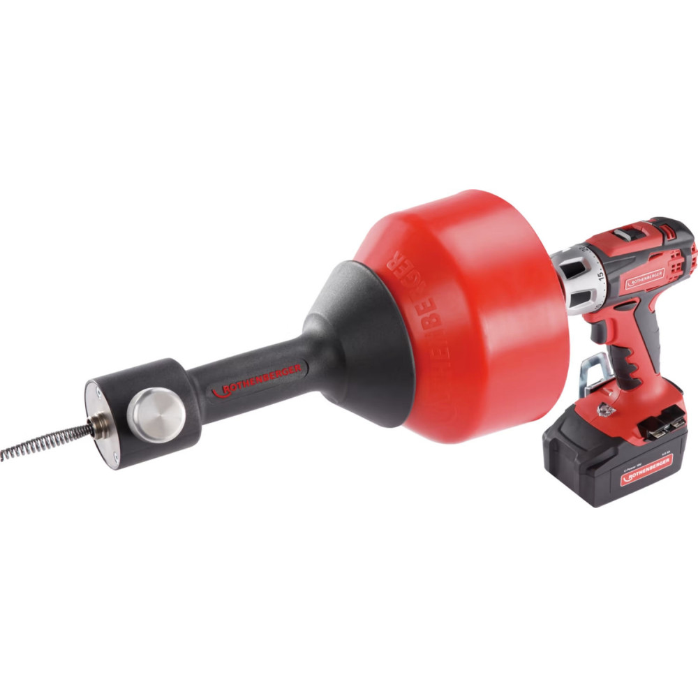 Desatascadora de espirales ROSPIMATIC CL con espiral Ø 8 mm - 7,5 m