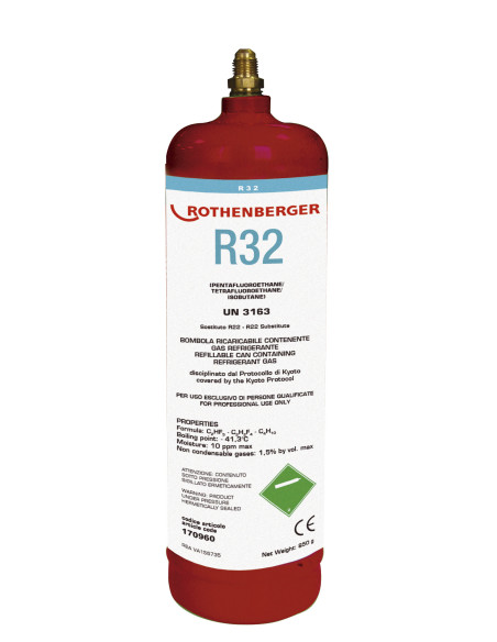 Botella de gas refrigerante R32 1 litro